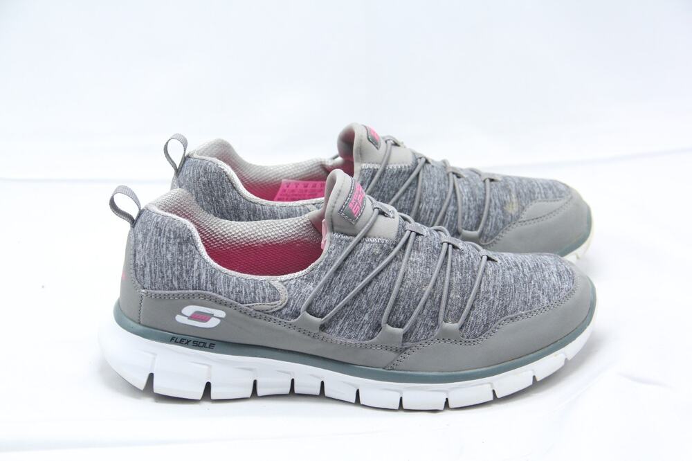 Skechers Asset Play Shoes Womens Size 8 Gray Sneakers Slip On 11867 Comfort